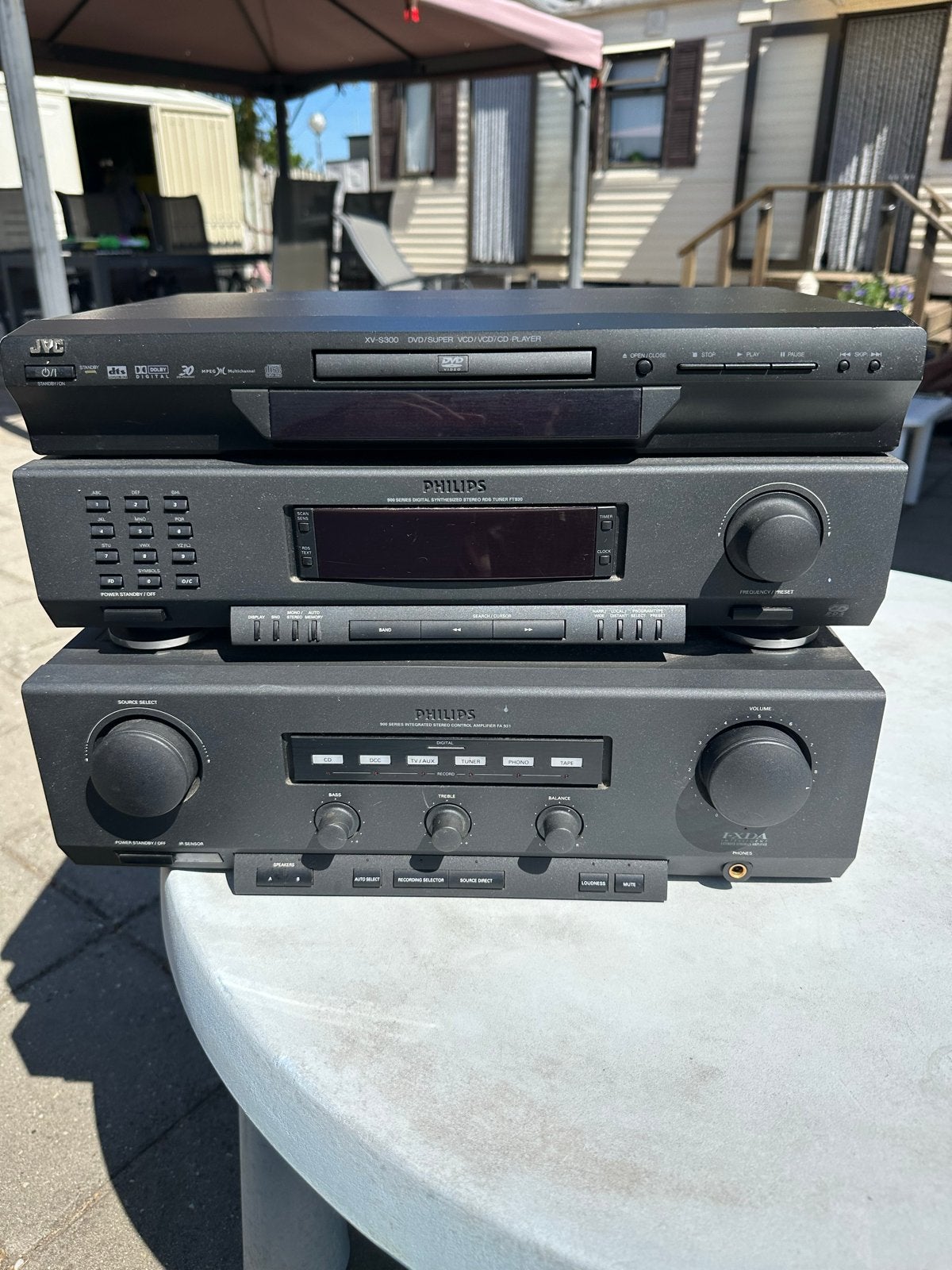 Philips Hifi Set met JVC DVD Speler en Heco Speakers, Ophalen, Philips, Gebruikt, Losse componenten