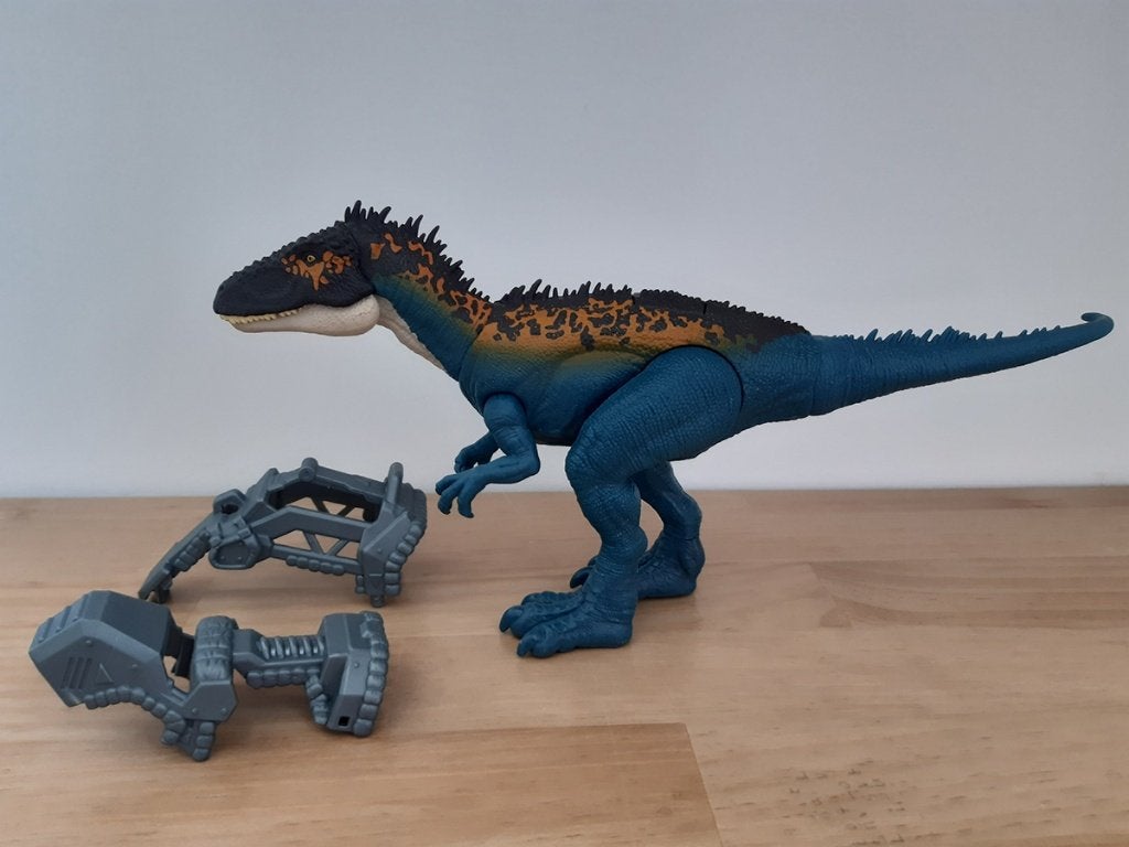 Jurassic World Dino Escape Charcharodontosaurus (blauw), Ophalen of Verzenden, Zo goed als nieuw