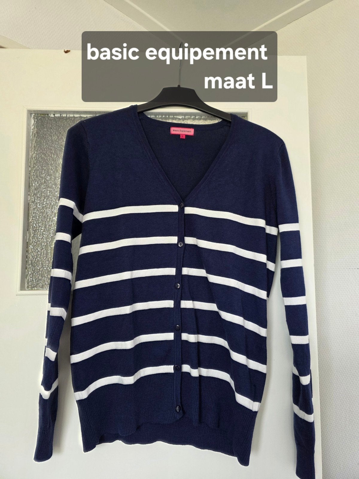 Basic Equipment gestreept vest maat L, Kleding | Dames, Truien en Vesten, Blauw, Basic Equipment, Maat 42/44 (L), Ophalen of Verzenden