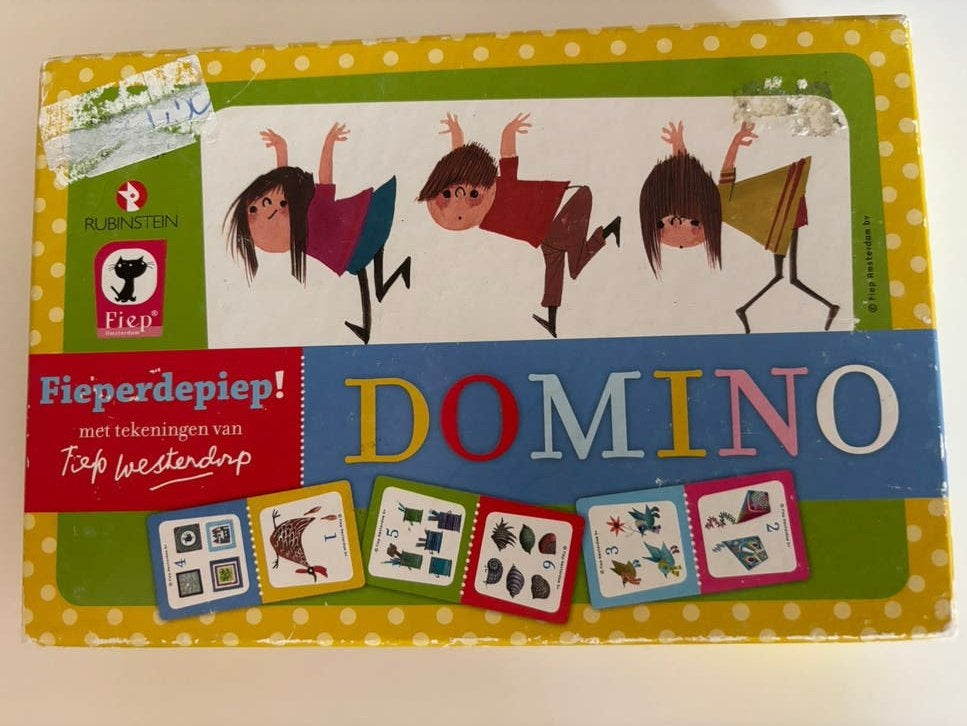 Fieperdepiep! Domino spel van uitgeverij Rubinstein., Ophalen of Verzenden, Gebruikt