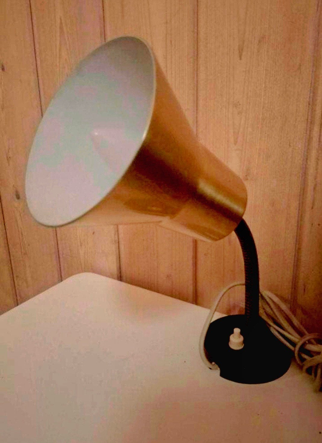 Vintage messingkleurige Hamalux wandlamp., Ophalen of Verzenden, Zo goed als nieuw