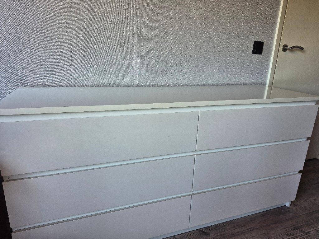 Malm ladekast wit, Huis en Inrichting, Ophalen, Gebruikt, 5 laden of meer, 150 tot 200 cm