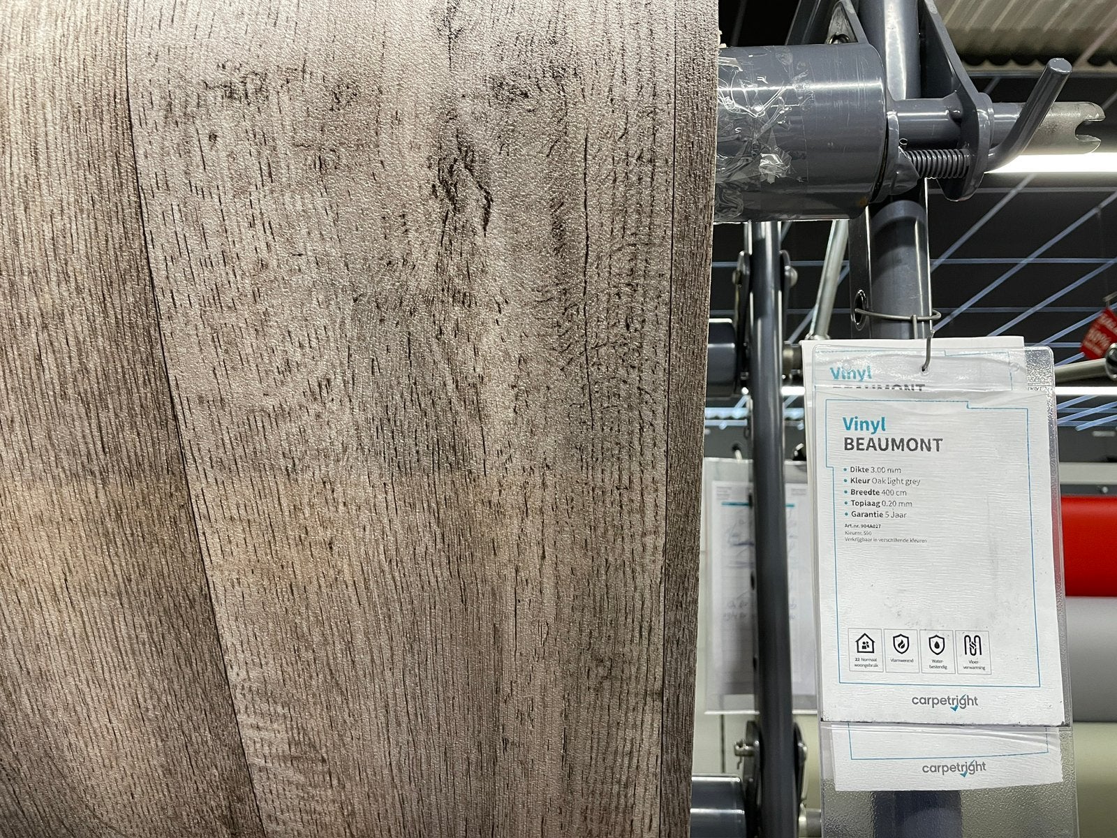 Vinyl vloer Carpetright 478x305 cm + extra rol, Huis en Inrichting, Stoffering | Vloerbedekking, Bruin, Ophalen of Verzenden, Zo goed als nieuw