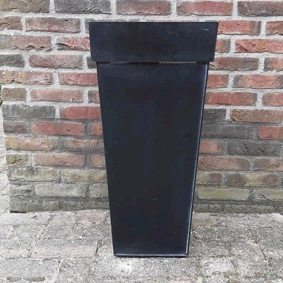 Plantenbak- metaal- zwart, Ophalen, Vierkant, Metaal, 60 cm of meer