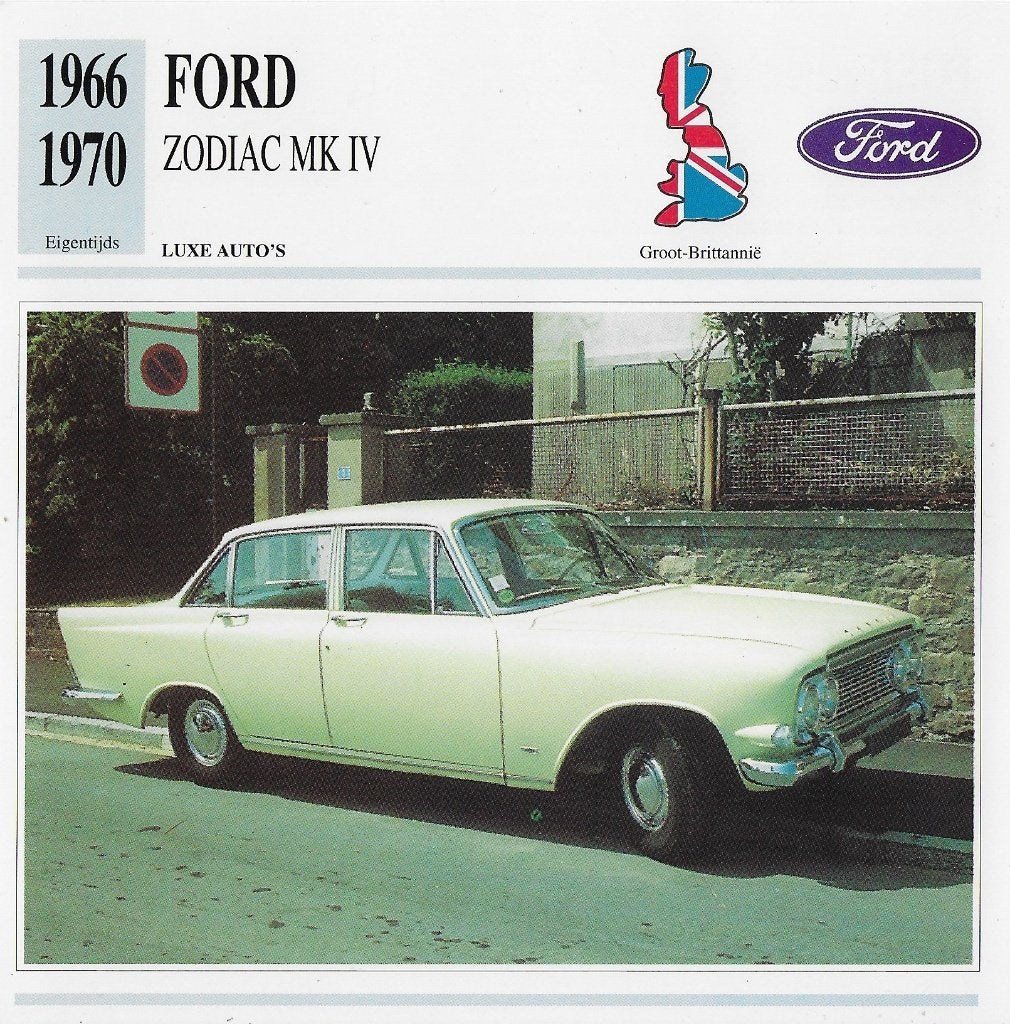 Ma8 autokaart ford zodiac mk iv ( 1966 - 1970 ), Ophalen of Verzenden, Zo goed als nieuw, Auto's