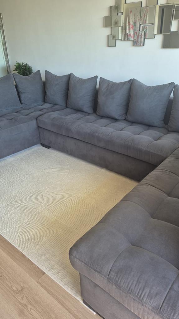 Grijze Hoekbank, Gebruikt, Overige maten, Hoekbank, 75 tot 100 cm