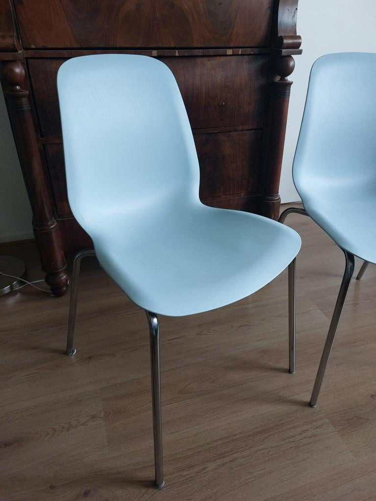 IKEA Leifarne/Broringe stoelen lichtblauw, Ophalen, Kunststof, Twee, Blauw