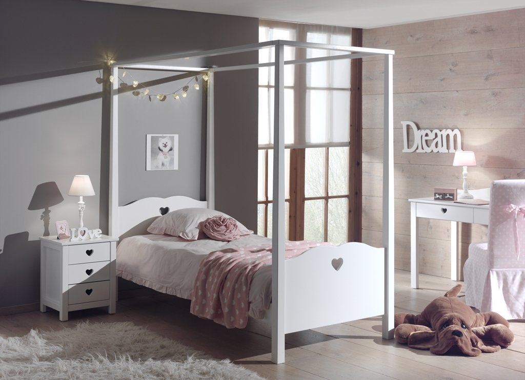 Amori hemelbed - 90 x 200 - Wit, Kinderen en Baby's, Niet ingevuld, Niet ingevuld, Niet ingevuld