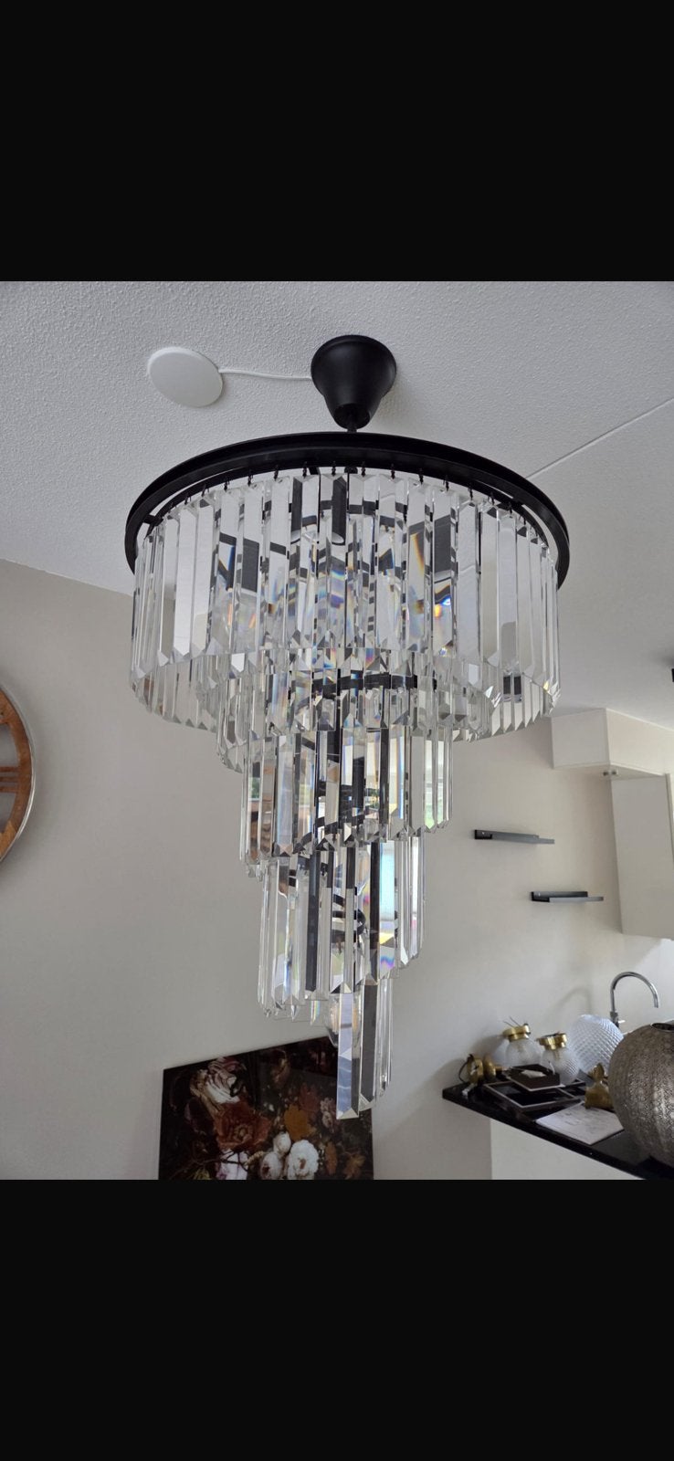 Richmond Hanglamp - Modern Kristal Design, Ophalen, Zo goed als nieuw, Glas, Overige fittingen