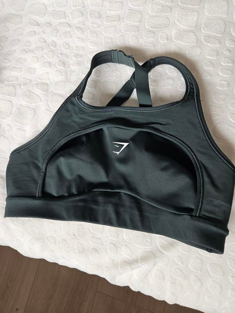 Gymshark sport bh donkergroen maat S, Ophalen of Verzenden