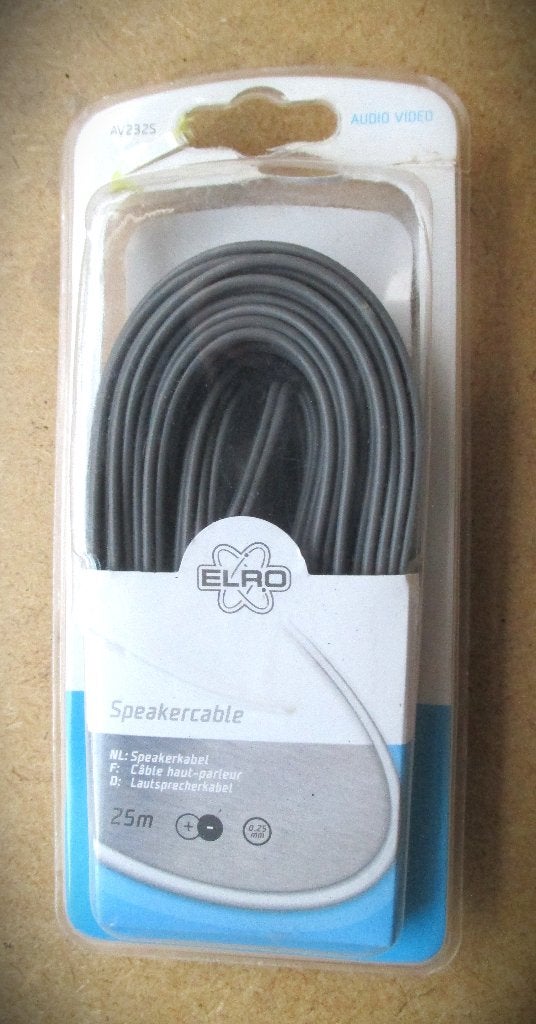 Speaker Kabel 25 m~Nieuw~Elro Luidsprekerkabel, Ophalen of Verzenden, Nieuw, 10 meter of meer, Luidsprekerkabel