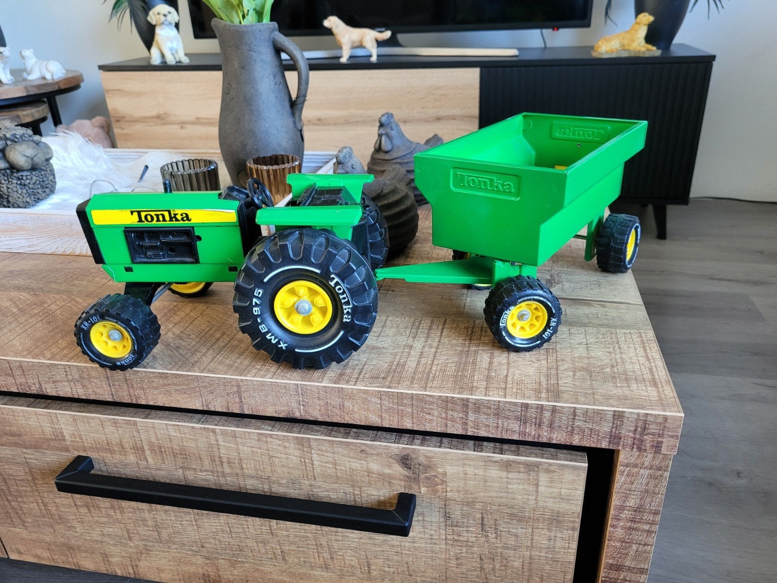 Trekker met kiepwagen, Tonka, Tractor of Landbouw, T, Ophalen of Verzenden