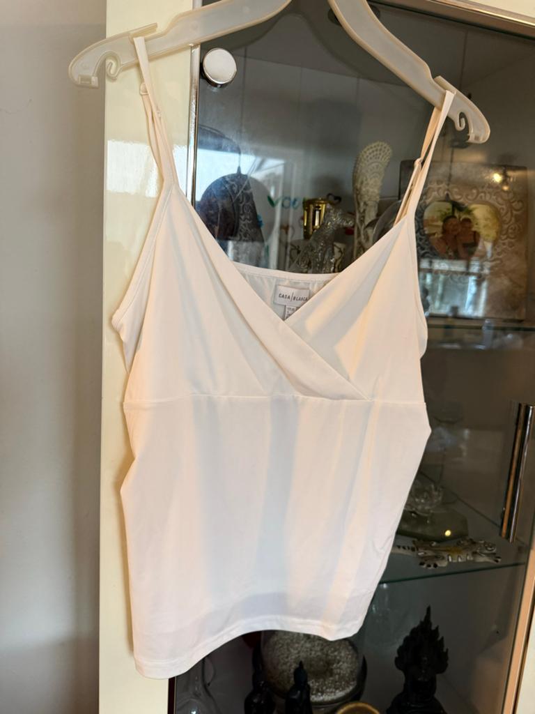 Witte Casa Blanca Cami Top - Maat L, Kleding | Dames, Wit, Maat 42/44 (L), Ophalen of Verzenden, Zo goed als nieuw