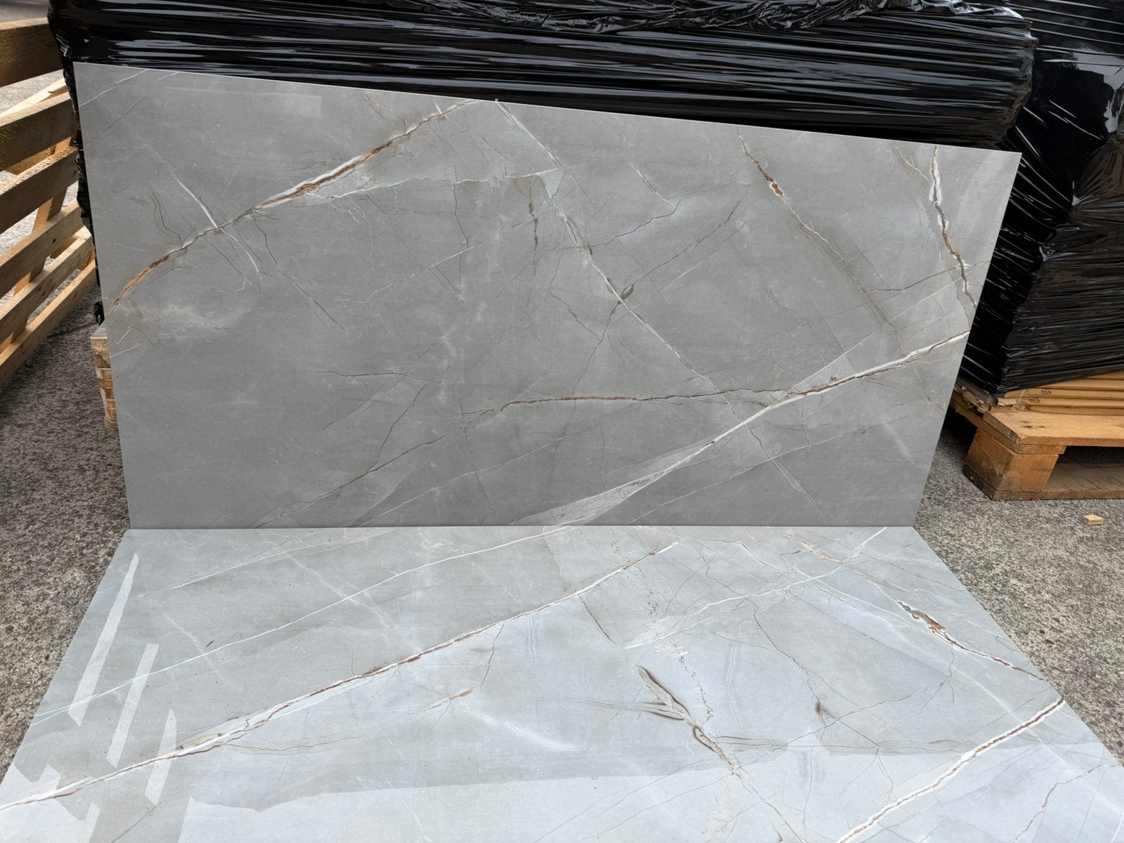 Marmerlook 60x120 light grey, Ophalen, 60 cm of meer, Nieuw, Minder dan 5 m²