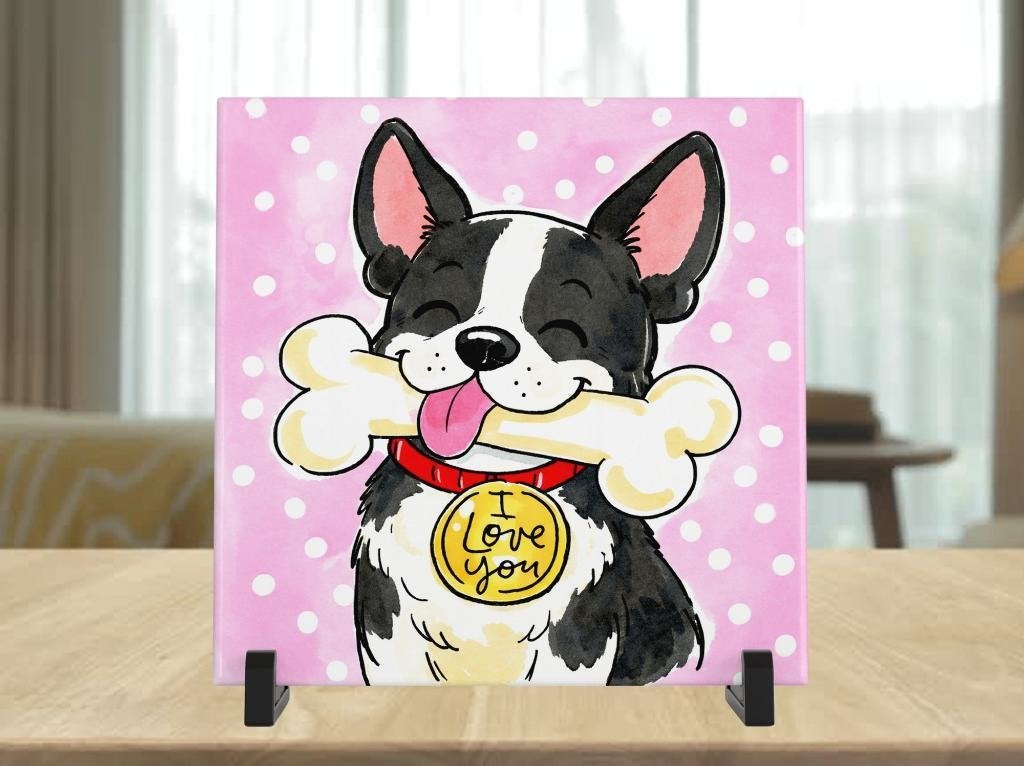 Boston Terrier Tegel - Blond Stijl, Verzenden, Nieuw