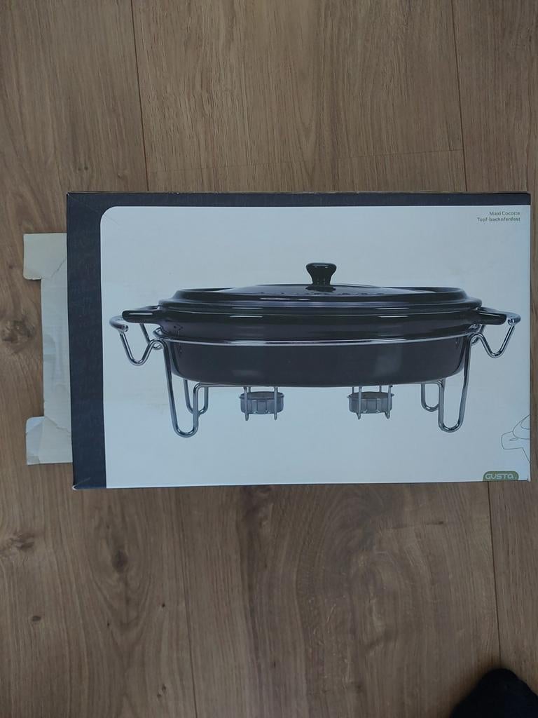 Gusta Maxi Cocotte - Ovenvaste schaal met warmhouder, Huis en Inrichting, Overige typen, Nieuw, Gusta, Ophalen of Verzenden