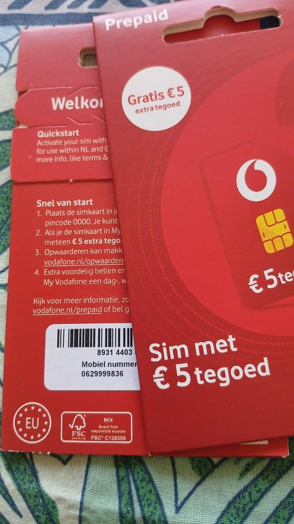 0629999836 Uitstekend top nummer Vodafone prepaid simkaart, Verzenden, Nieuw, Vodafone, Simkaart