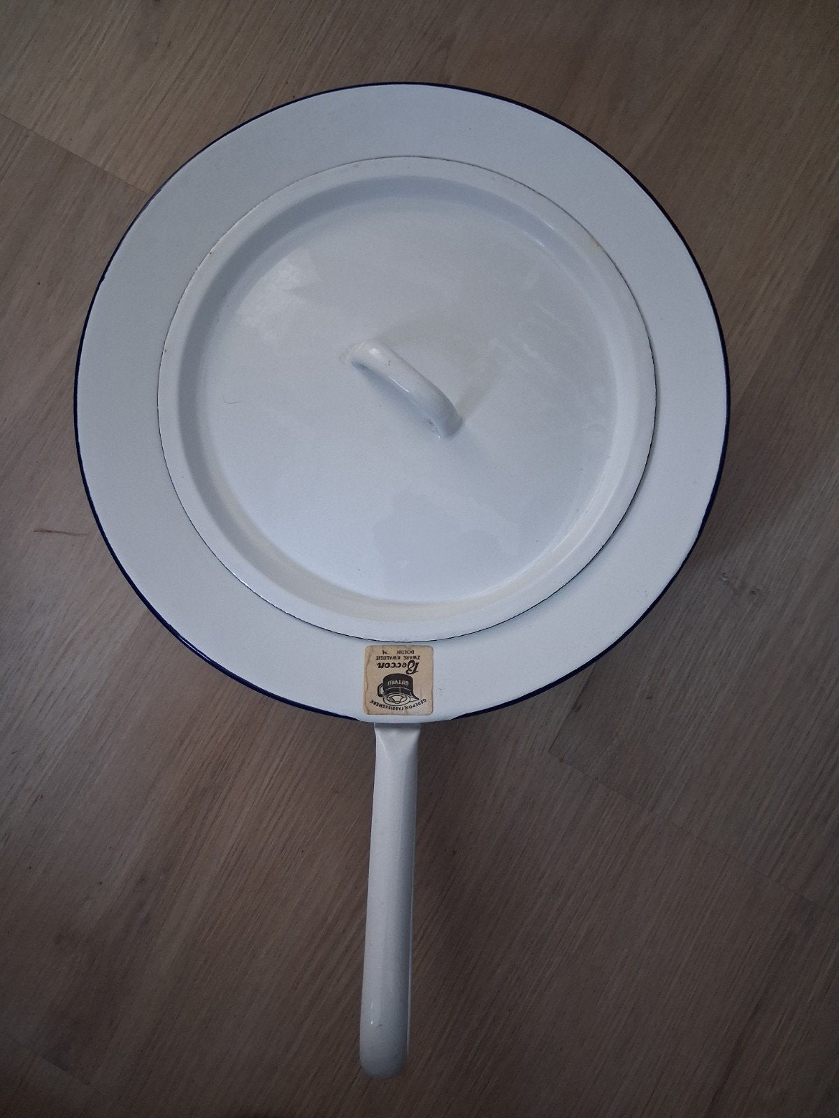 Vintage Beccon emaille pan met deksel - Zware kwaliteit, Antiek en Kunst, Ophalen