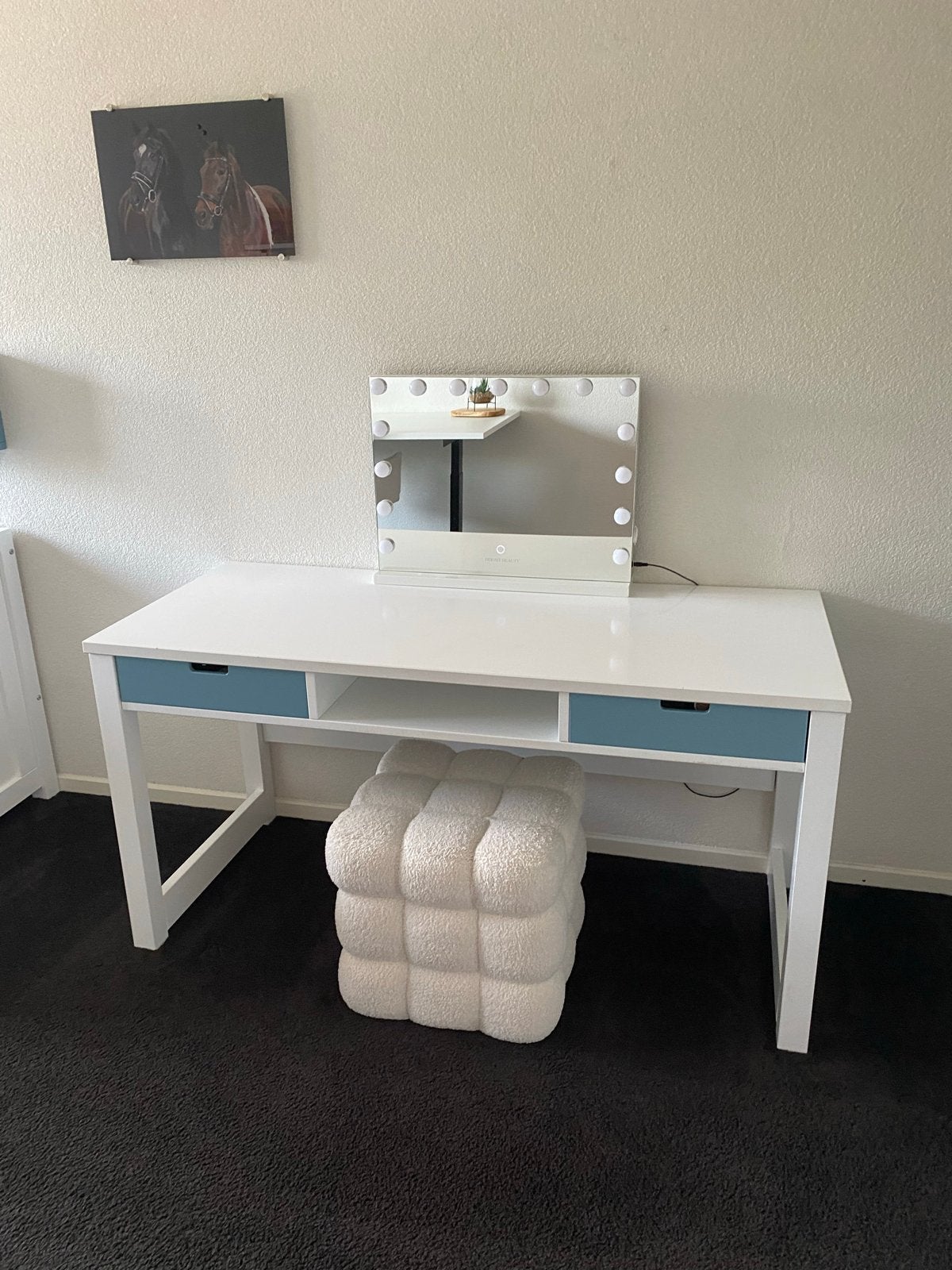 Bopita Wit bureau met lades en opbergruimte 140 cm, Ophalen, Gebruikt, Kinderbureau, 60 cm