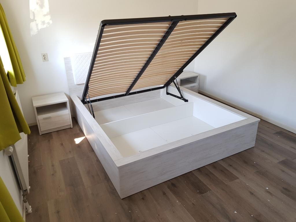 VOORRAAD Tweepersoonsbed 160x200 cm met opbergruimte NIEUW, Huis en Inrichting, Slaapkamer | Bedden, Nieuw, Tweepersoons, 160 cm