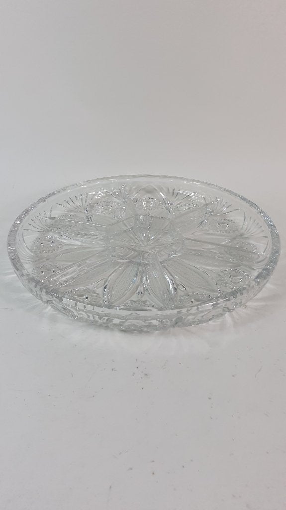 Vintage hapjesschaal, geslepen kristal met ster. 4C6, Ophalen of Verzenden