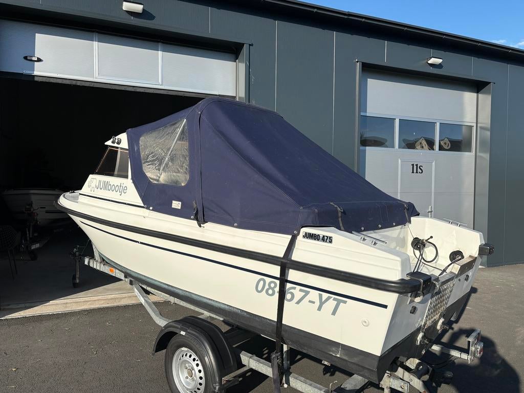 Jumbo 475 visboot bj 2011 .Inruil mogelijk ZOnder trailer !, Ophalen, Gebruikt, 30 tot 50 pk, Buitenboordmotor