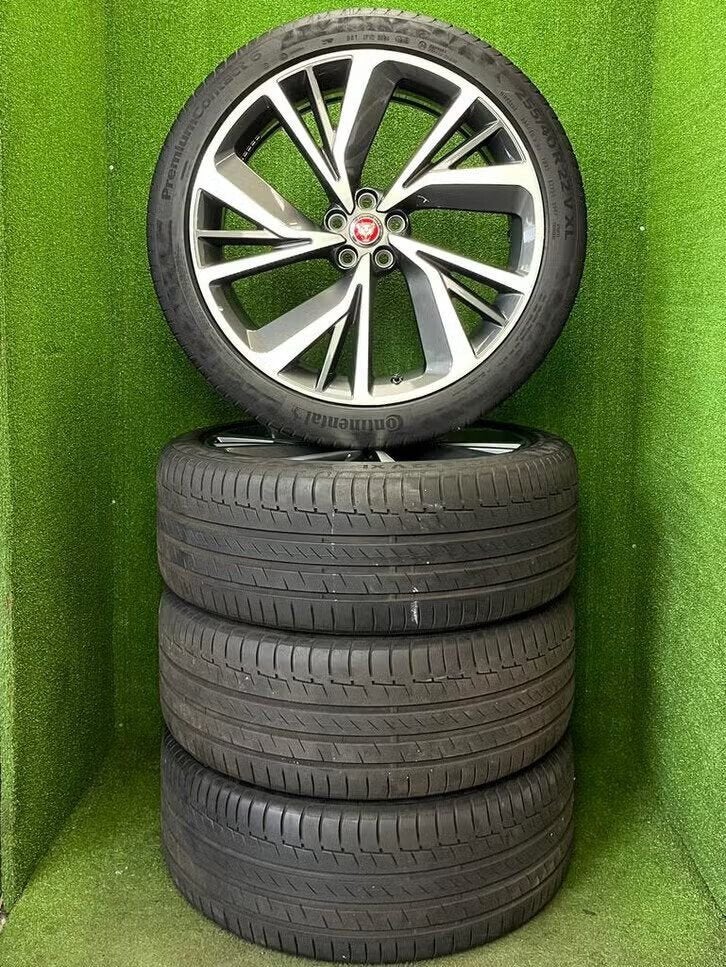 Originele 22 inch Jaguar velgen met banden I-pace F-pace, Info@jaguar.com, Gebruikt, 255 mm, Banden en Velgen