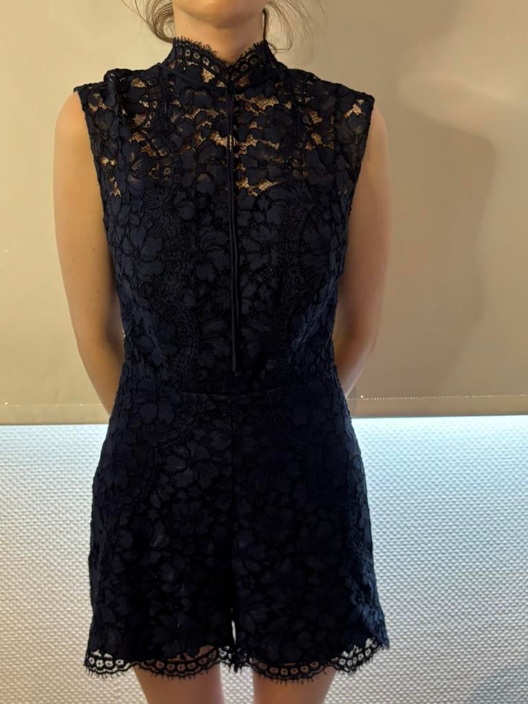 Sandro blauw kanten jumpsuit maat 2.  S, Ophalen of Verzenden, Zo goed als nieuw, Maat 36 (S), Blauw