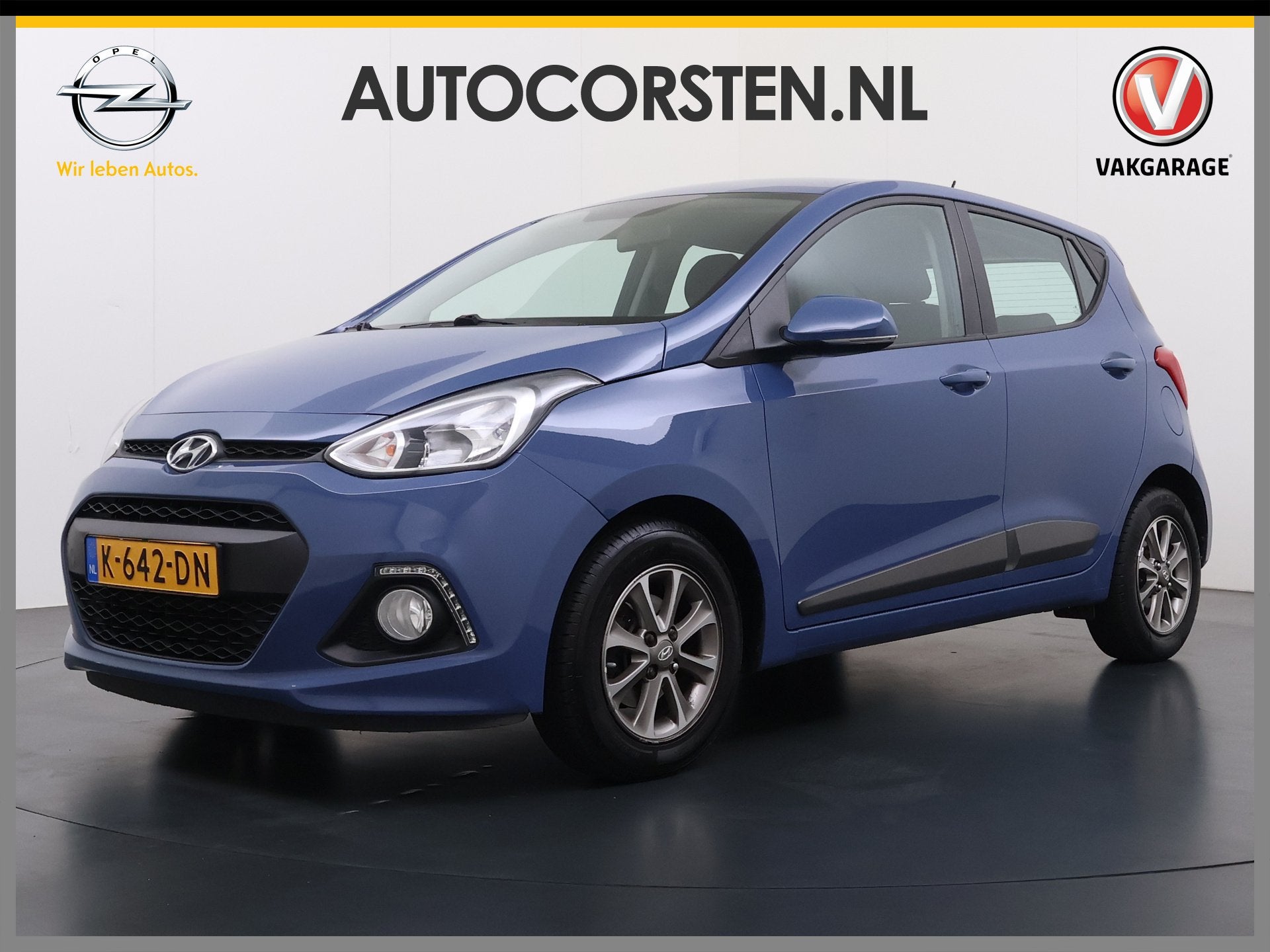 Hyundai i10 Automaat 5Drs Airco Pdc Bluetooth i-Motion Comfo, Auto's, Hyundai, Euro 5, Stof, Gebruikt, Blauw