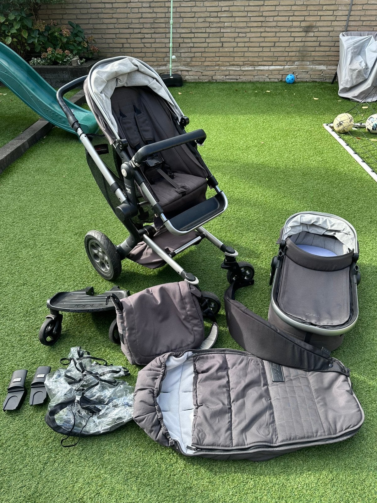 Joolz day carbon kinderwagen + veel accessoires!, Gebruikt, Met reiswieg, Ophalen, Kinderwagen