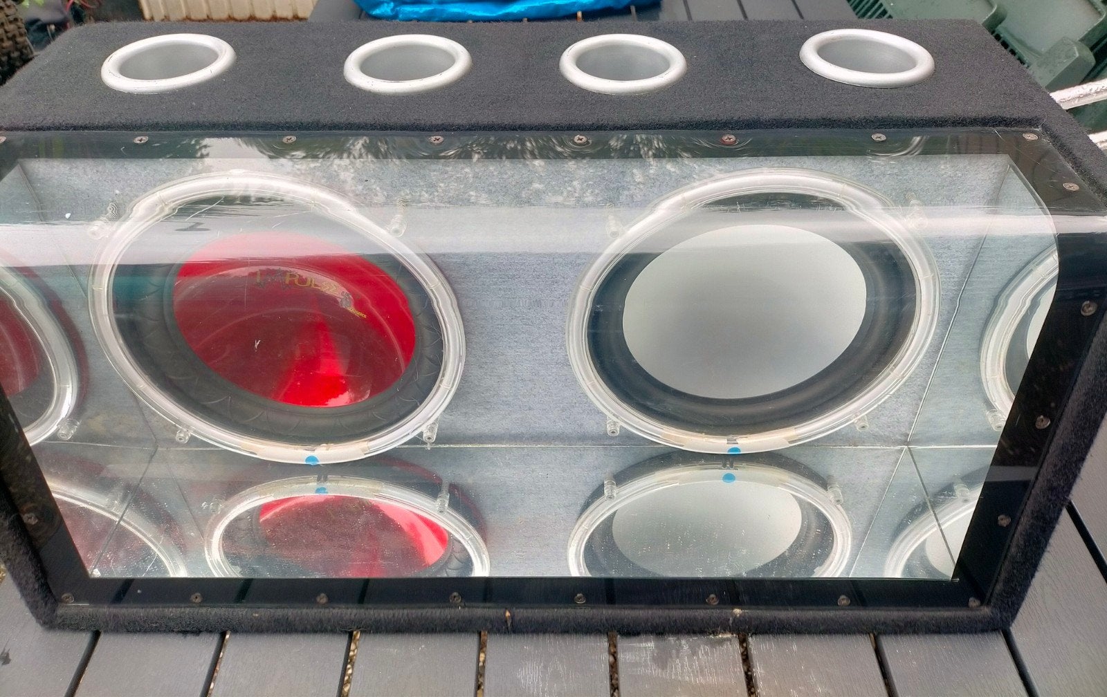 Impulse Acoustics Subwoofer met 4 speakers  neonverlichting, Subwoofer, Ophalen, 150 watt of meer, Overige merken