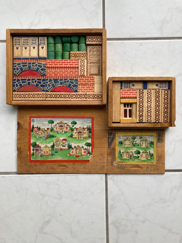 2 kistjes houten blokken vintage retro VERO ?, Ophalen of Verzenden