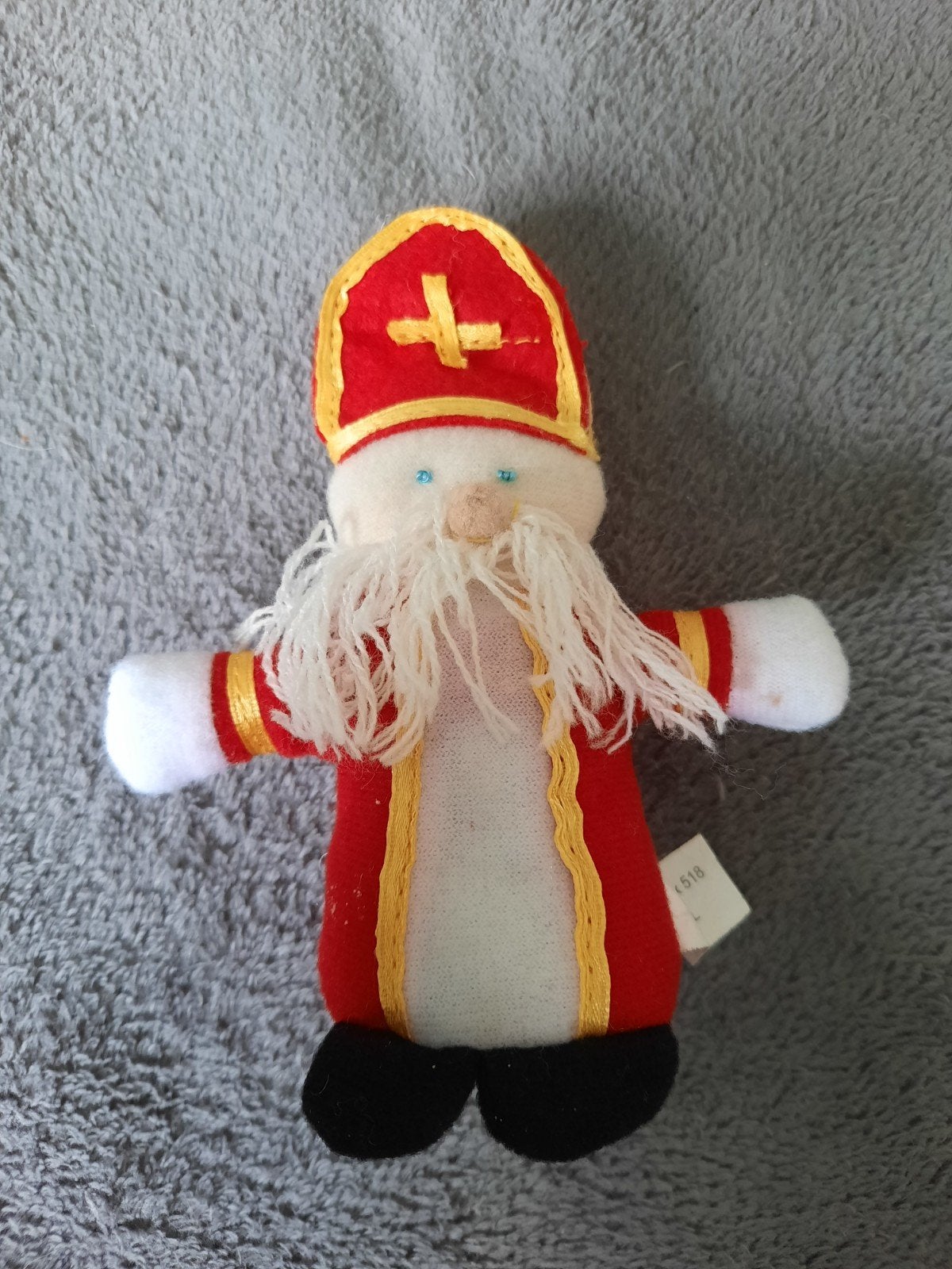 Sinterklaas Sint vingerpopje vingerpop hoogte 13,5 cm, Diversen, Sinterklaas, Ophalen of Verzenden, Zo goed als nieuw