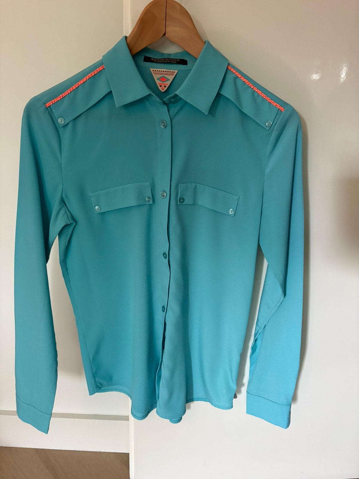 Blouse Maison Scotch XS, Ophalen of Verzenden, Zo goed als nieuw, Maat 34 (XS) of kleiner, Blauw