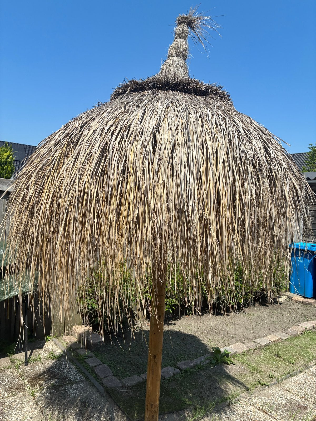 Spaanse Riet Parasol - Chic en Mooi voor elke Tuin!, Tuin en Terras, Parasols, Ophalen, Gebruikt, 3 tot 4 meter, Stokparasol