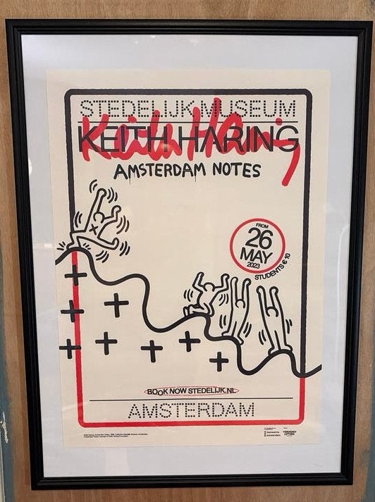 Keith Haring Stedelijk Museum Amsterdam Notes Poster, Ophalen of Verzenden, Poster, Print/reproductie, Ingelijst