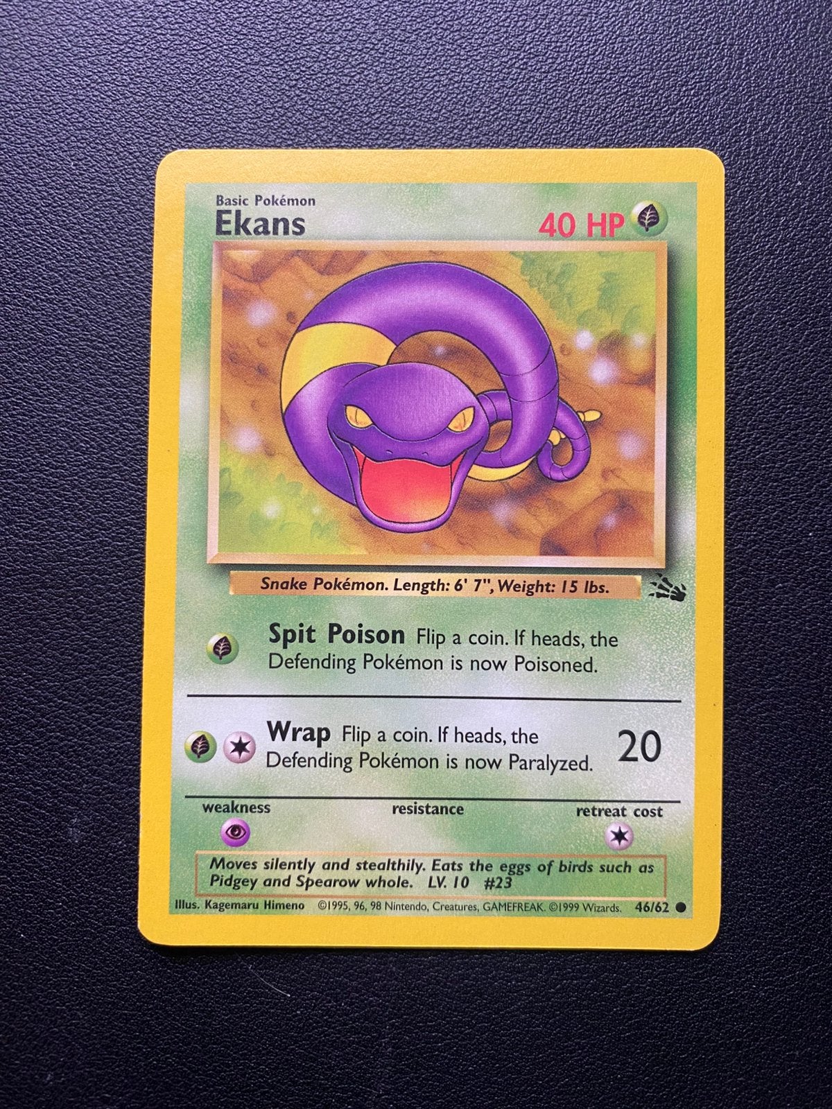 Ekans - Fossil - 46/62 - Pokemon kaart, Ophalen of Verzenden, Gebruikt