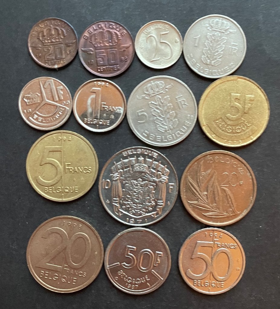 Munten Belgique 14 verschillende munten franks, Ophalen of Verzenden, Vóór koninkrijk, Overige waardes