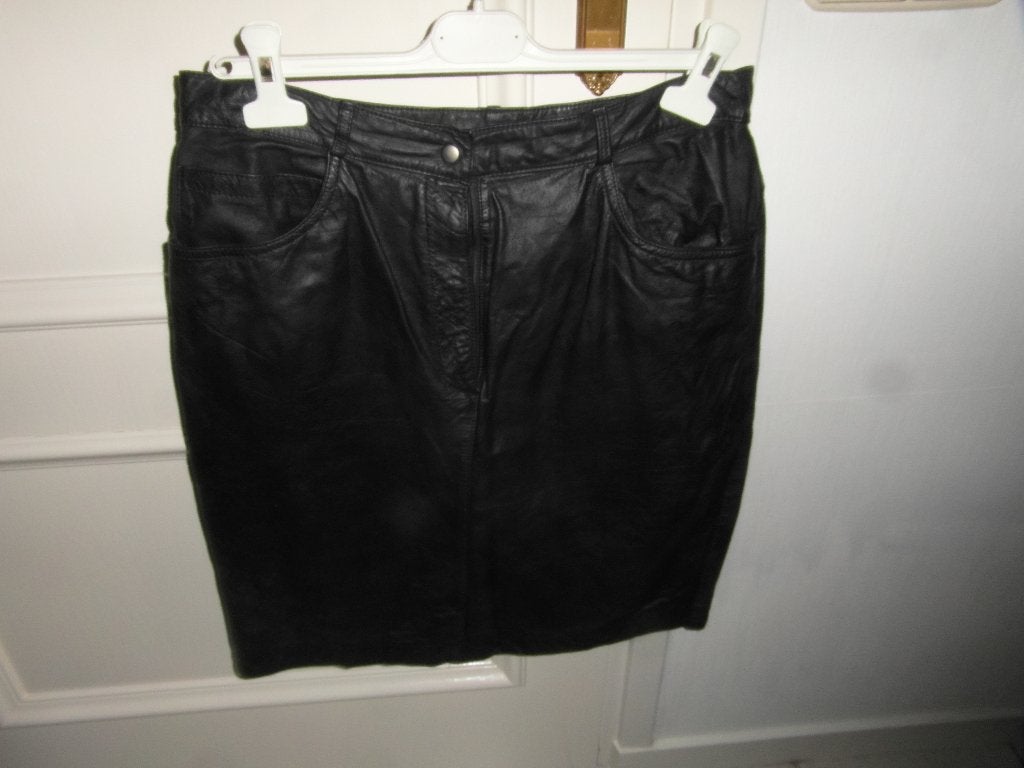 Leder zwart rokje, Kleding | Dames, Rokken, Maat 38/40 (M), Zwart, Ophalen of Verzenden, Zo goed als nieuw