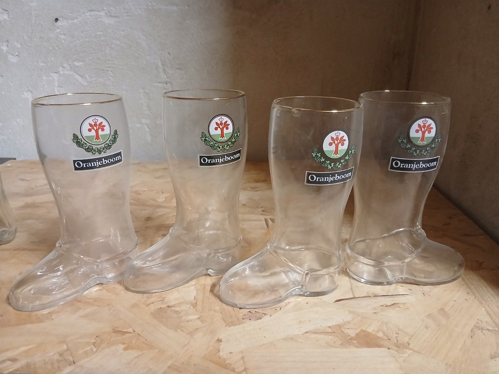 Bierlaars oranjeboom 4 stuks 35cl, Verzamelen, Ophalen, Zo goed als nieuw, Glas of Glazen, Oranjeboom