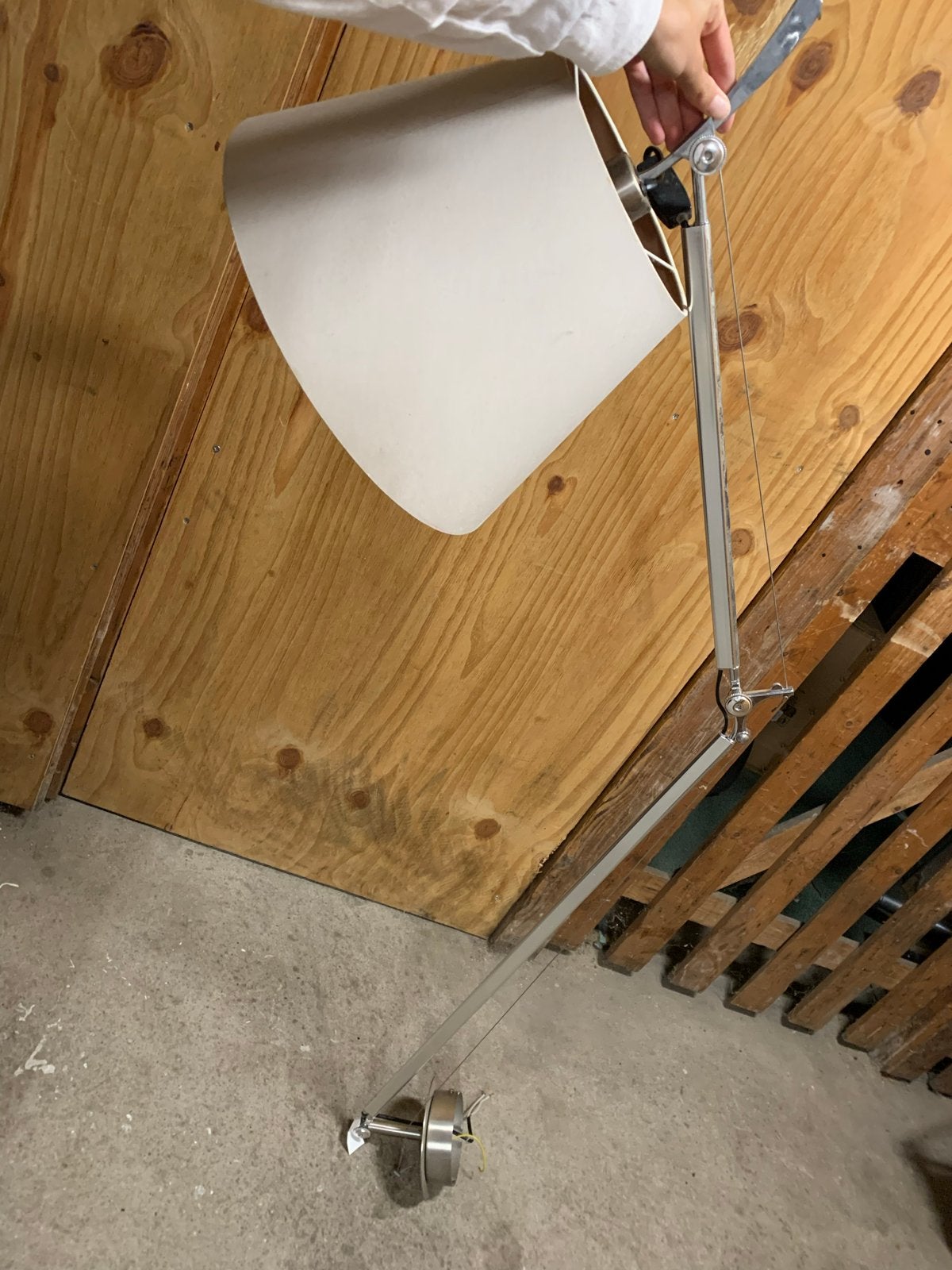 Artemide Tolomeo Mega stijl wandlamp, zilver metaal, Huis en Inrichting, Ophalen, Gebruikt, 100 tot 150 cm, E27 (groot)
