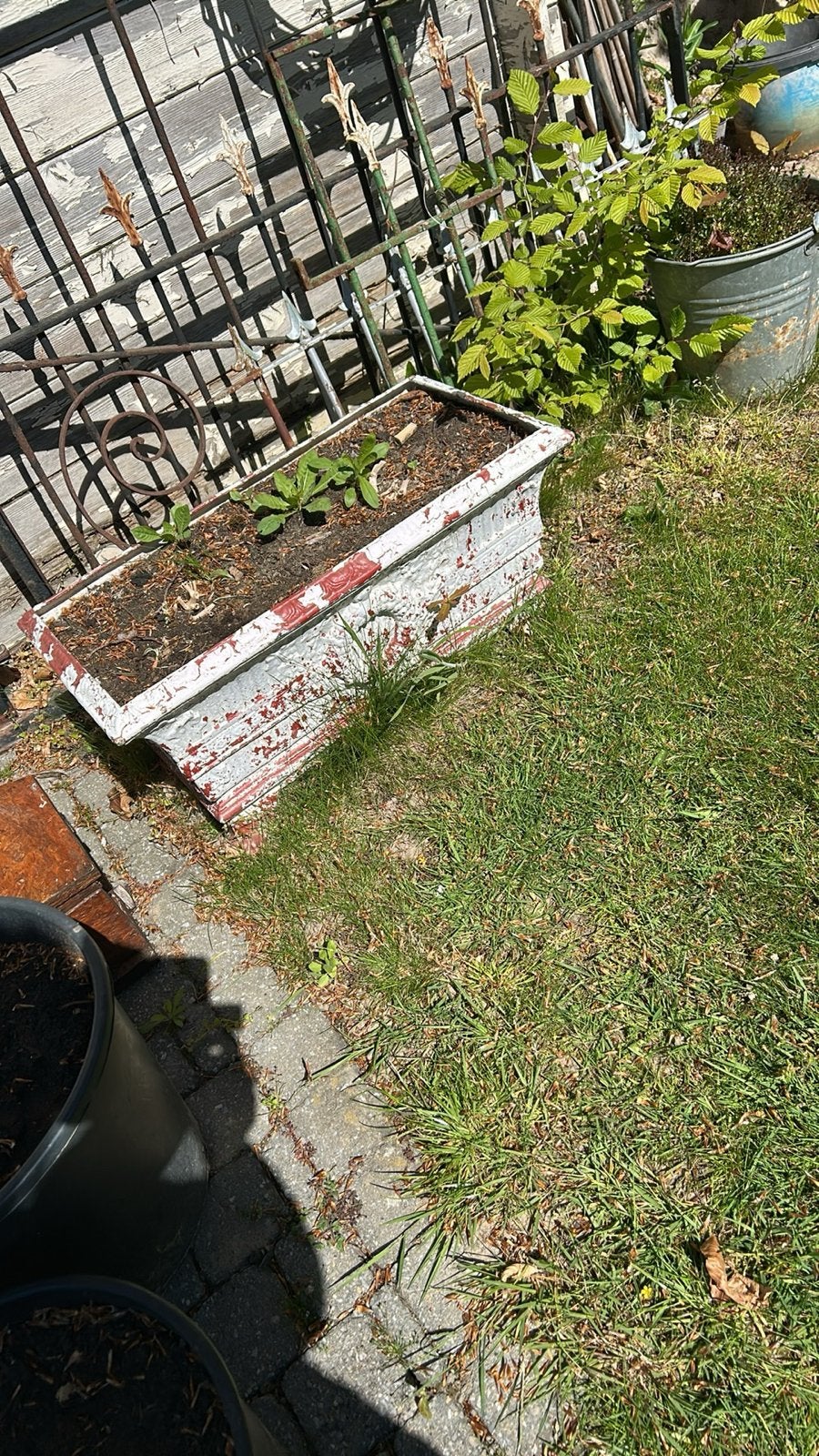 Gietijzeren plantenbak - Vintage look, Ophalen, Gebruikt, Minder dan 30 cm, Balkon