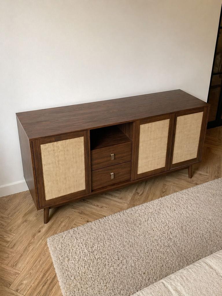 Walnoot TV Meubel Kastje / Dressoir, Huis en Inrichting, Kasten | Dressoirs, Ophalen, 150 tot 200 cm, Nieuw, Bruin, walnoot, mid century modern