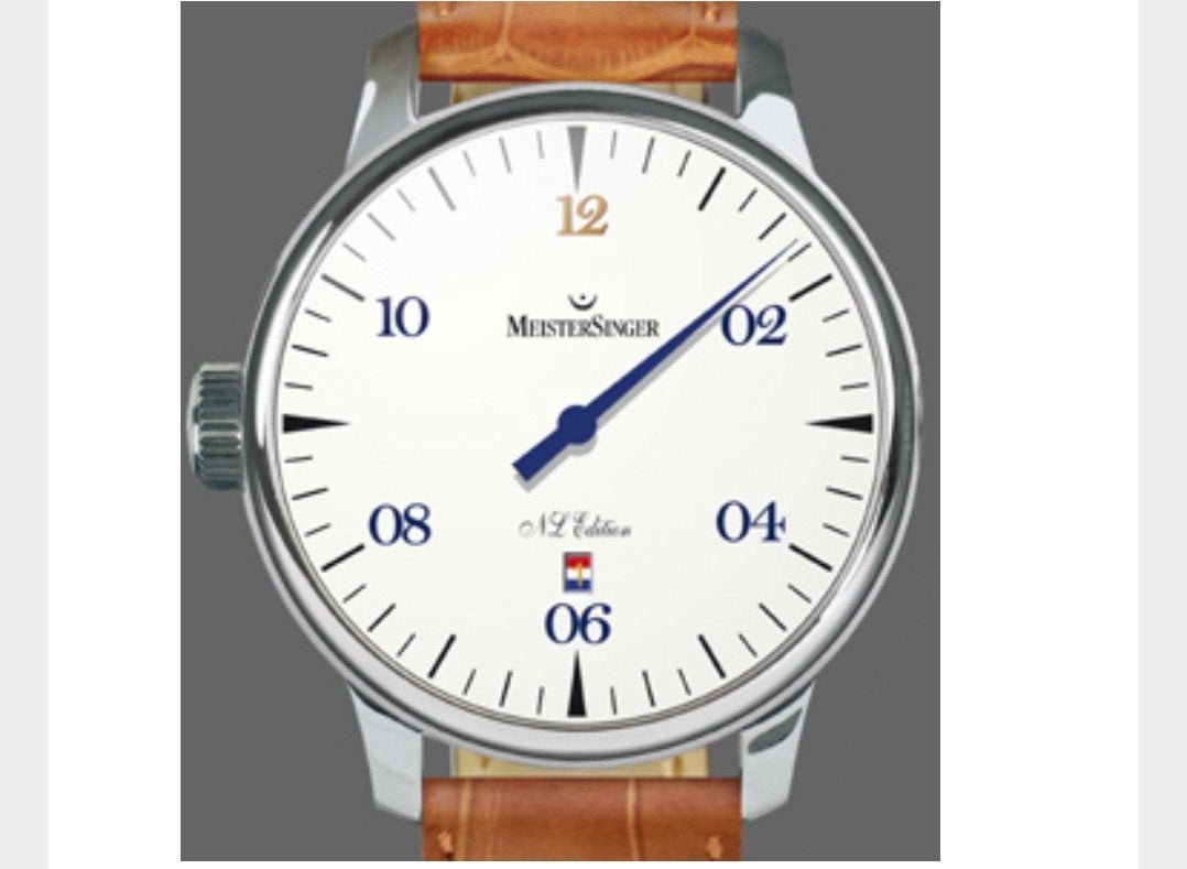 Meistersinger NL Edition 2012 automatisch horloge, 43mm, Leer, Staal, Polshorloge, Zo goed als nieuw