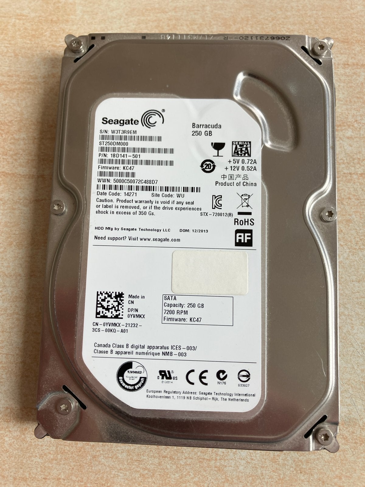 Seagate Barracuda 250 GB HDD - 3,5 inch SATA, Intern, Gebruikt, Verzenden, Desktop