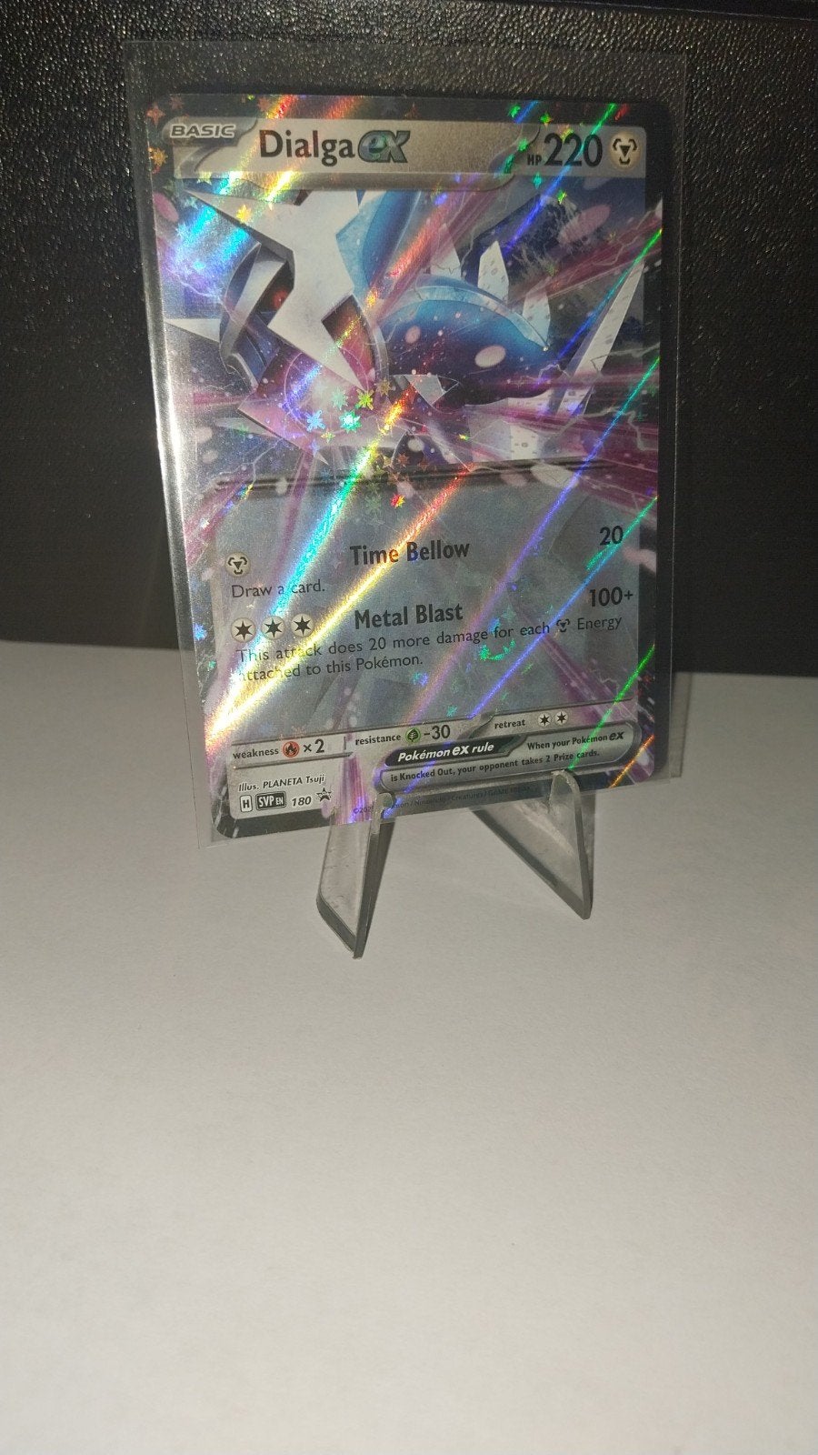 Dialga EX #180 Black Star Promo Scarlet & Violet, Ophalen of Verzenden, Zo goed als nieuw, Losse kaart, Foil