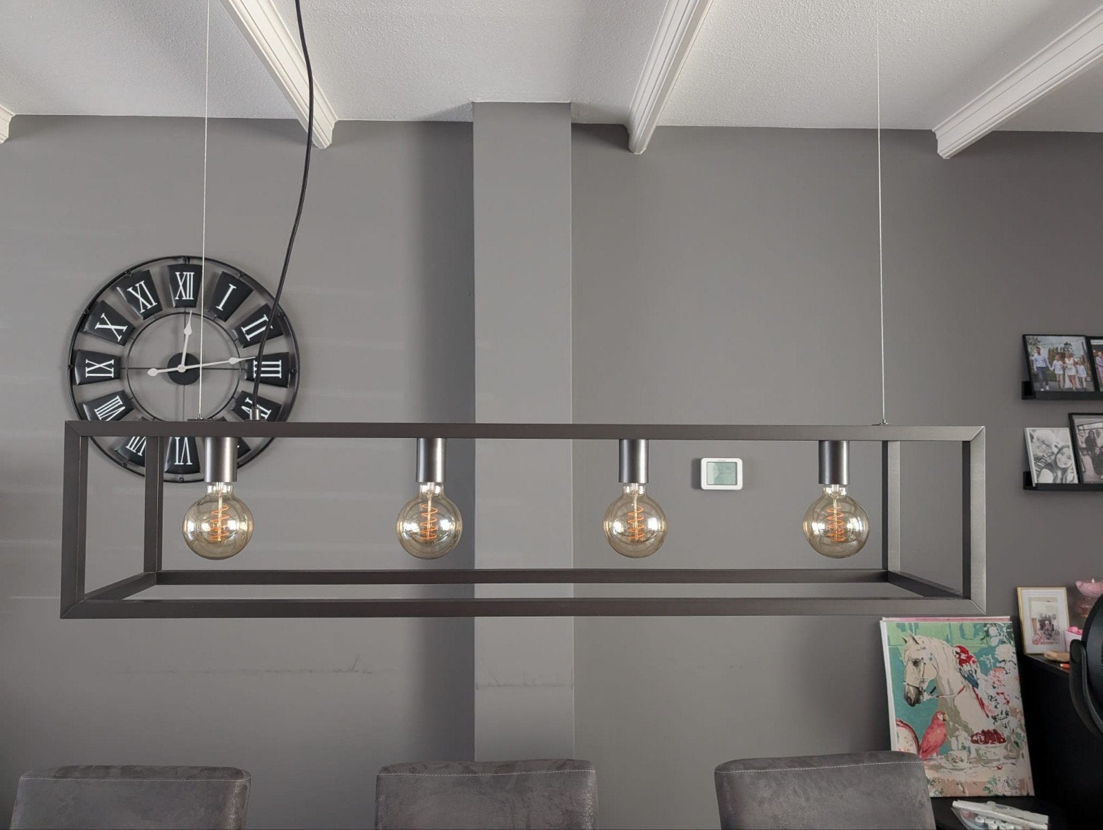 Industriële hanglamp - 120 cm, Gebruikt, Metaal, Industrieel, E27 (groot)