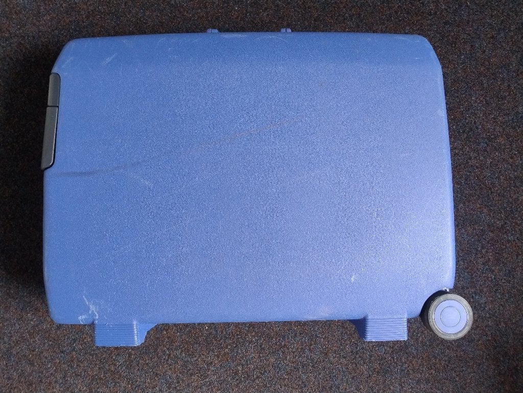 Samsonite Koffer - Blauw, met wieltjes en slot, Gebruikt, Hard kunststof, Slot, 45 tot 55 cm