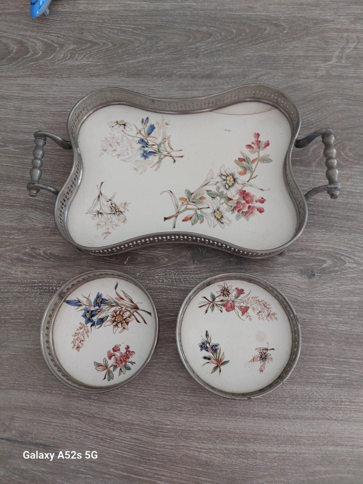 Jugendstil dienblad 2 onderzetters, Ophalen of Verzenden
