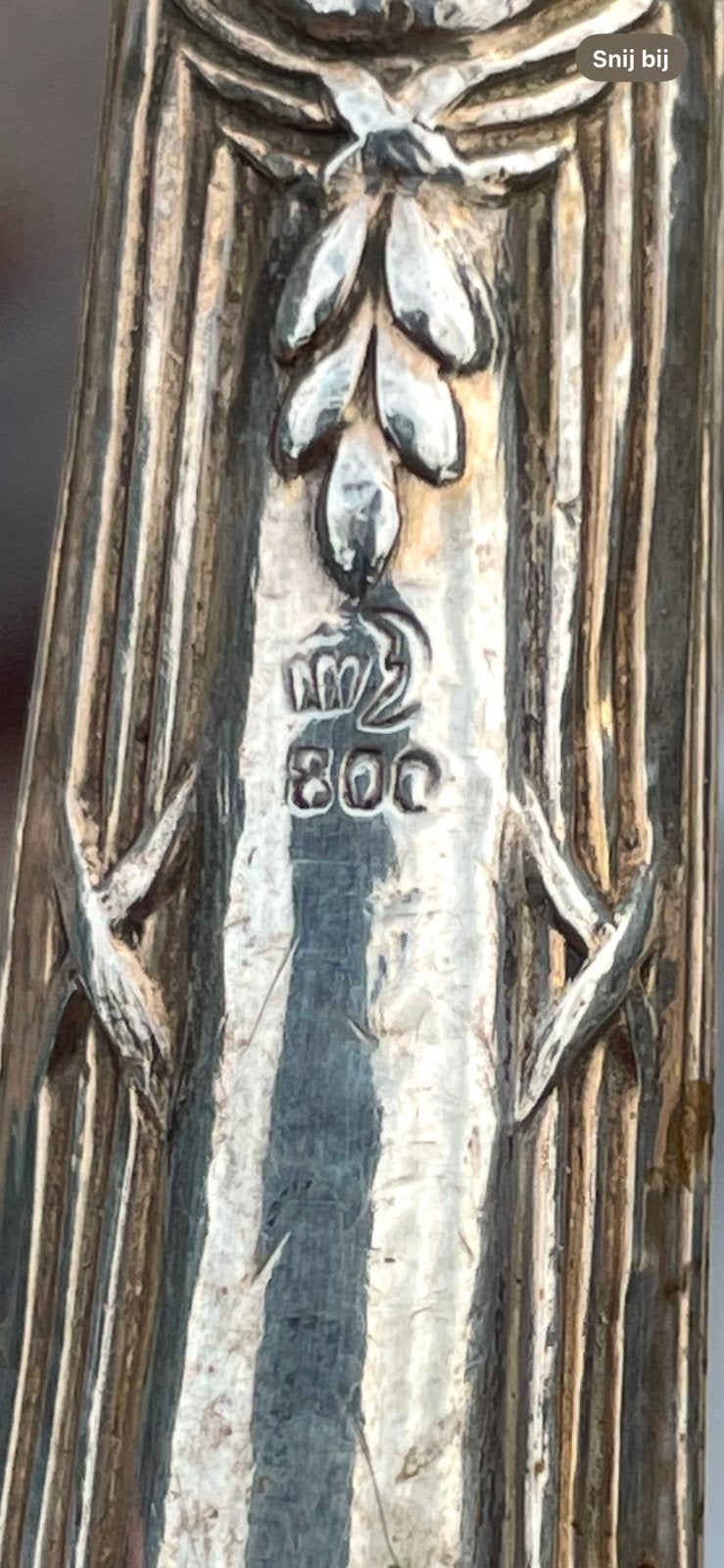 6 Zilveren Duitse 800 messen 208 gram, Verzenden, Zilver